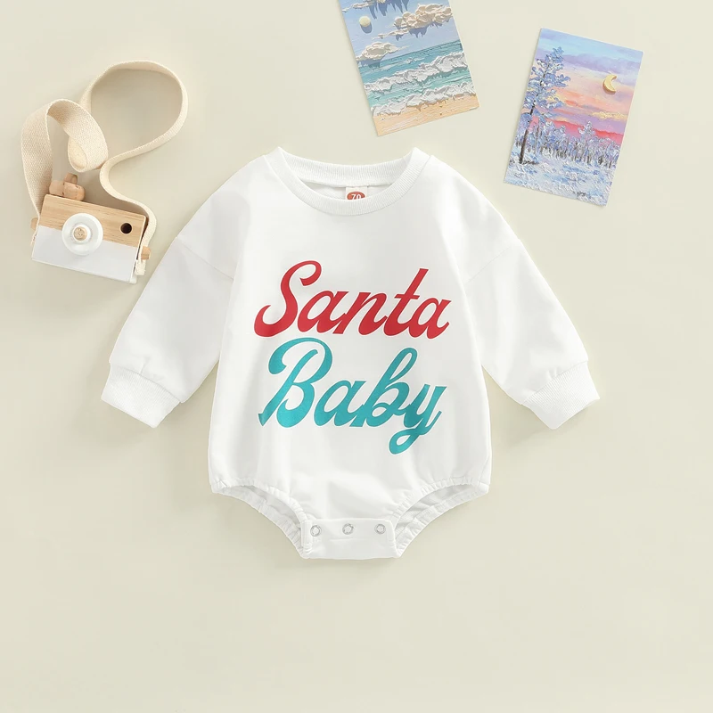 Fashion Christmas Baby Rompers 0-24M Toddler Newborn Infant Boys Girls Cotton Cartoon Print Long Sleeve Xmas Jumpsuits Clothes