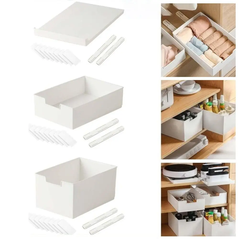 Pull Out Cabinet Drawer Organizer Slide Out Space Saving Storage Shelves Plastic Storage Rack