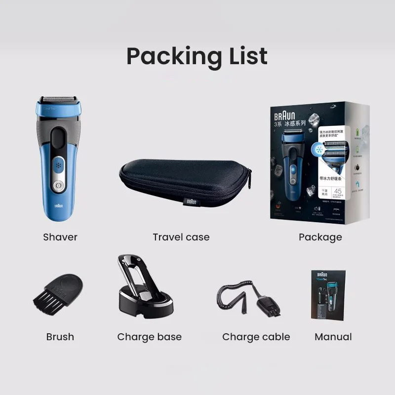 Original Braun CT4s Electric Shaver CoolTech Shaving Machine for Man Beard Removal Dry Wet Use Fast Charging
