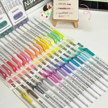15 Colors Creative Double-headed Highlighter Set Student Classroom Colored Marker Pen DIY Journal Decoration Highlighters 1