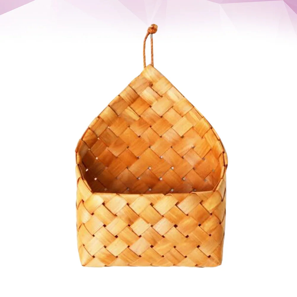 

Sundries Storage Container Decor Basket for Home Bamboo Finishing Bedroom Weaving