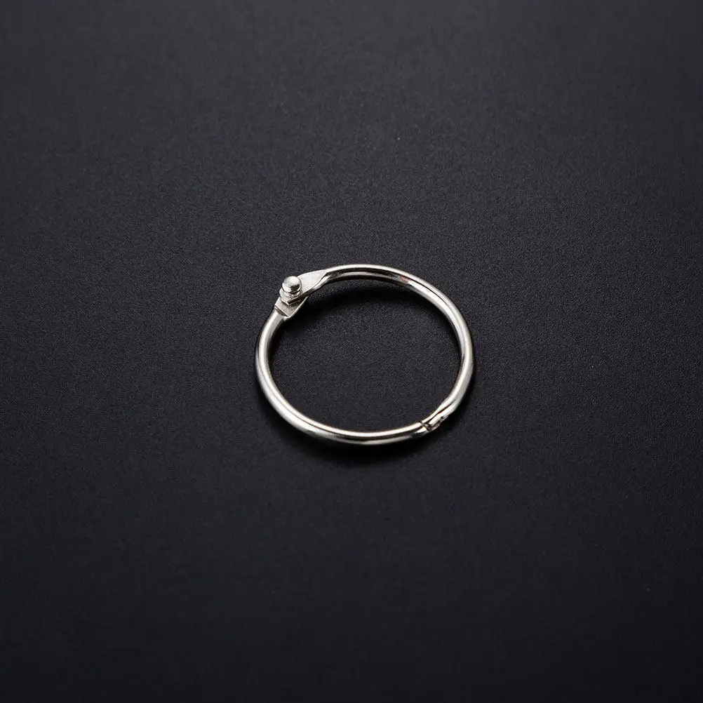 50Pcs 녹슬지 않는 금속 바인더 링 학교 사무실 홈 DIY 프로젝트를위한 강력한 홀드 북 바인더 링 키 링 키 체인 저널