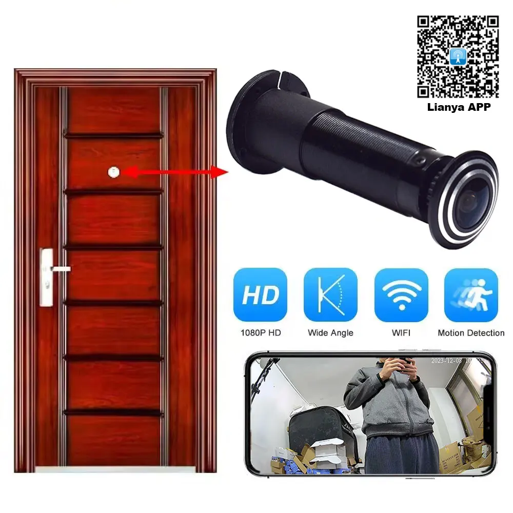 NewDoorEyeHoleSecurity1080PHD17mmLensWideAngleFishEyeCCTV