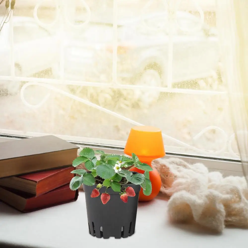 5,5cm/7cm/10cm Anzuchttöpfe zum Pflanzen, 50 Stück wiederverwendbare schwarze quadratische Setzlingstöpfe, Anzuchttopf mit Drainagelöchern, Garten-Set – Detail 10