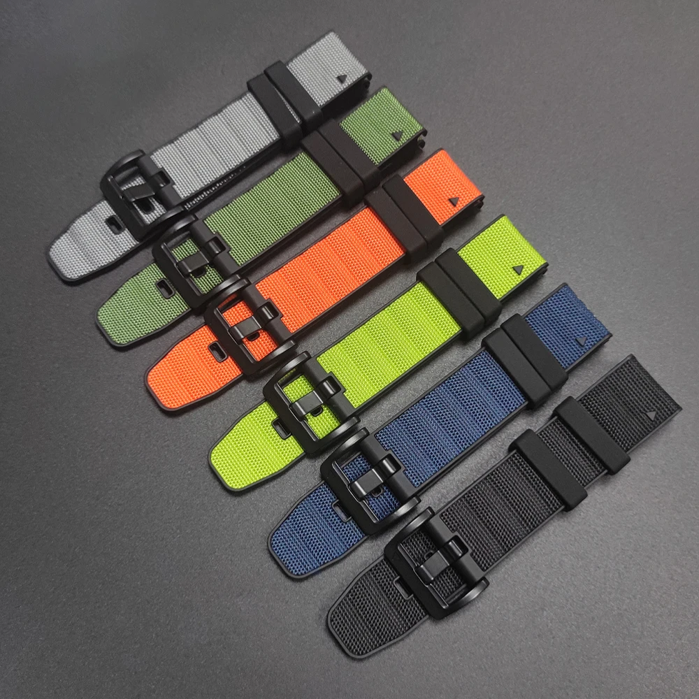Premium Silicone & Leather Quickfit Watch Strap, 22-26mm, for Tactix & Fenix Series