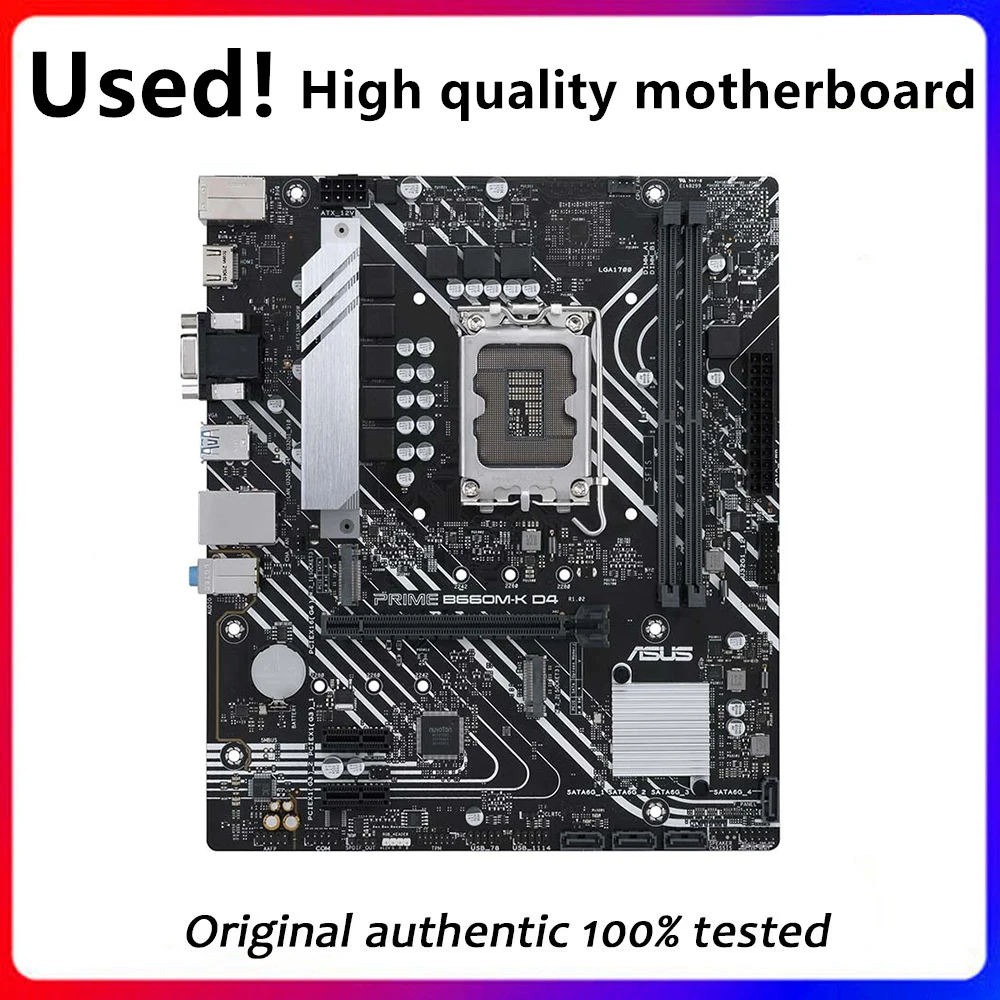 Utilizzato Per Asus Prime B660M-K D4 Desktop Originale Per Scheda Madre Intel B660 Ddr4 Supporto Lga 1700 12400F 12400 I3 12100F