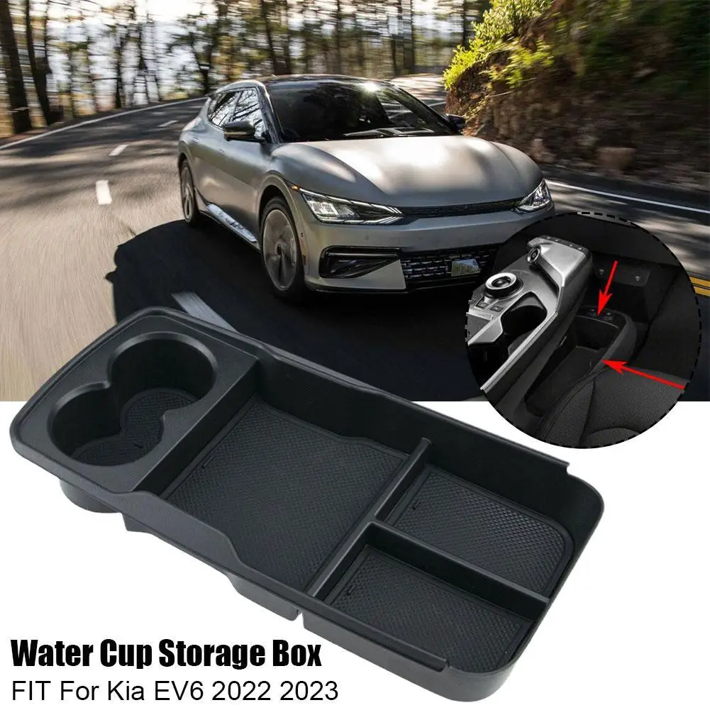 Car Black Central Console Armrest Storage Case with Water Cup