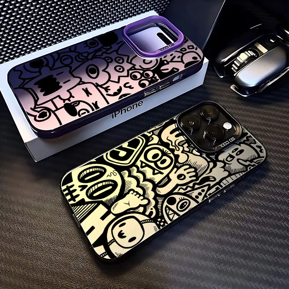 Matte Black Graffiti Style Phone Case
