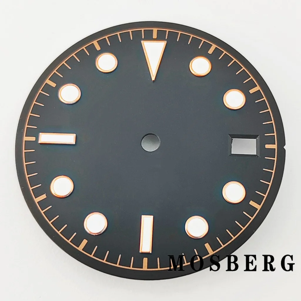 Sterile Green Luminous Watch Dial with Date Window, 30.5mm