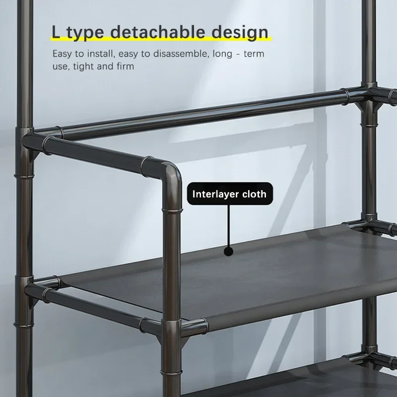 Shoe Rack Simple Floor Shoe and Hat Rack Load-bearing Living Room Organizer Clothes Hat Coats Shoes Combination Storage Shelf shoe rack