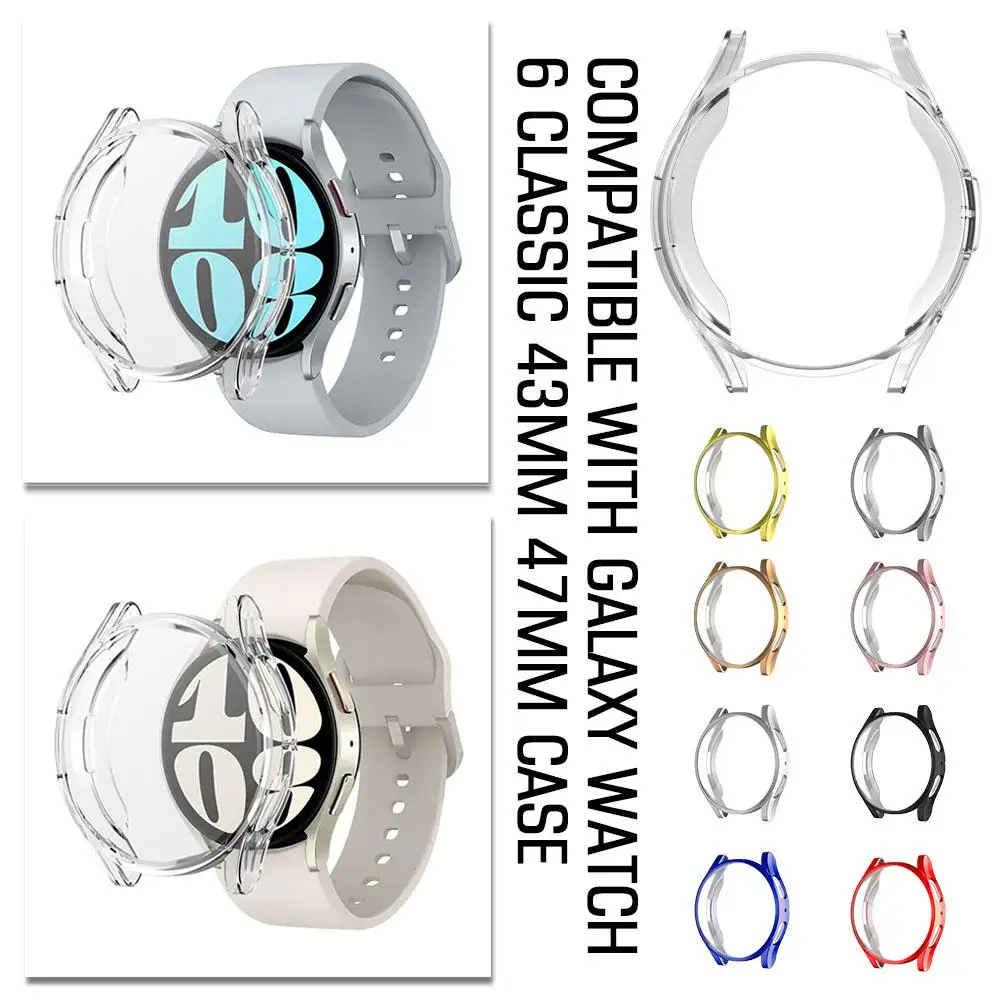 Custodia Protettiva Per Samsung Galaxy Watch 6 Classic 43Mm 47Mm Smartwatch Pc Shell Protector Frame Antiurto Anti-Caduta V5G1