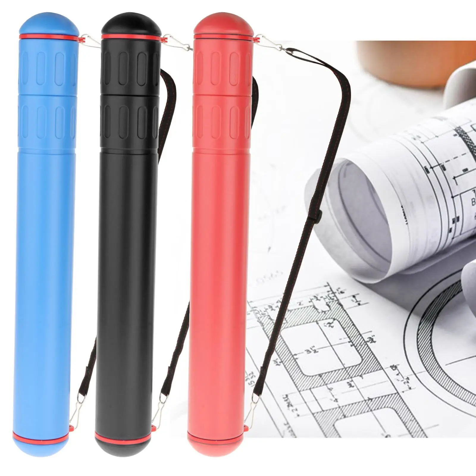 Document Storage Tube Portable Holder for Drawing with Shoulder Strap