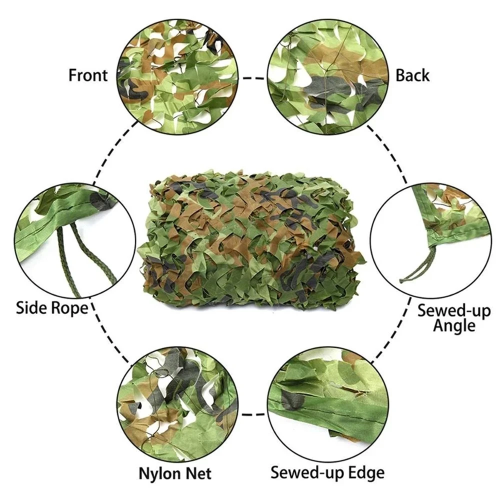 Camouflage Net White Blue Beige Desert Hunting Net Outdoor Awning Garden Shade Cool Garden Hidden Net 3x4m 4x4m 4x5m 3