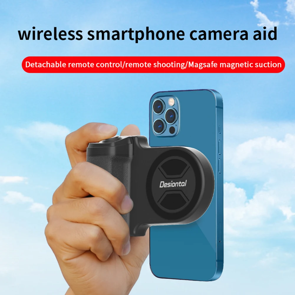 Magnetic Phone Camera Grip Handle Holder Bluetooth-Compatible Tripod Adapter Vertical Horizontal Shooting for Phone mobile phone holder smartphone shooting holder phone camera shutter grip