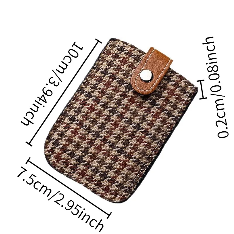 Sleek Houndstooth Ultra-Thin Women's Card Holder – Portable Large Capacity Organizer