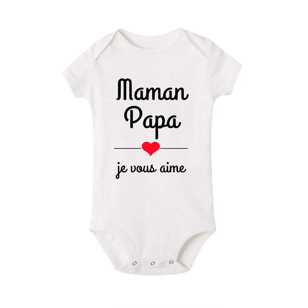 Baby Bodysuits made from viscose  Mom Dad I Love You Baby Bodysuits Mothers Day Infant Outfit Fathers Day New Born Boys Girls Clothes Mothers Day Fathers Day Gift bamboo baby bodysuits	 Baby Rompers