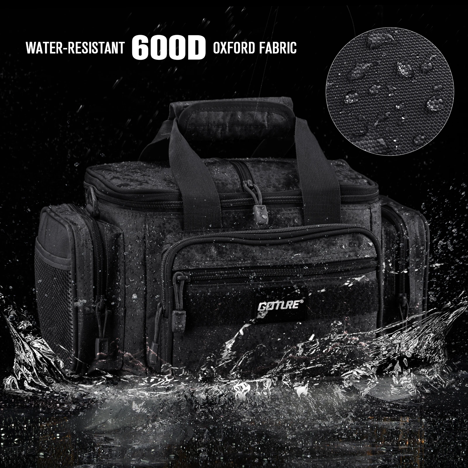 Goture 야외 다기능 방수 사냥 낚시 허리 가방 14.96*9.05*7.48in 여행 어깨 가방 빠른 배달