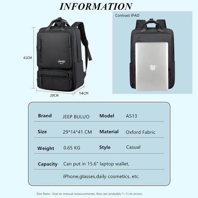 Large 40 L Laptop Backpack Lightweight School Backpacks for Boys/Girls Laptop  Bag College Office (Black)