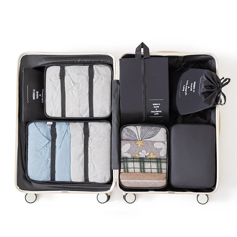 Htmck Pcs Travel Organizer Set Packing Cubes Portable Wardrobe - Image 3