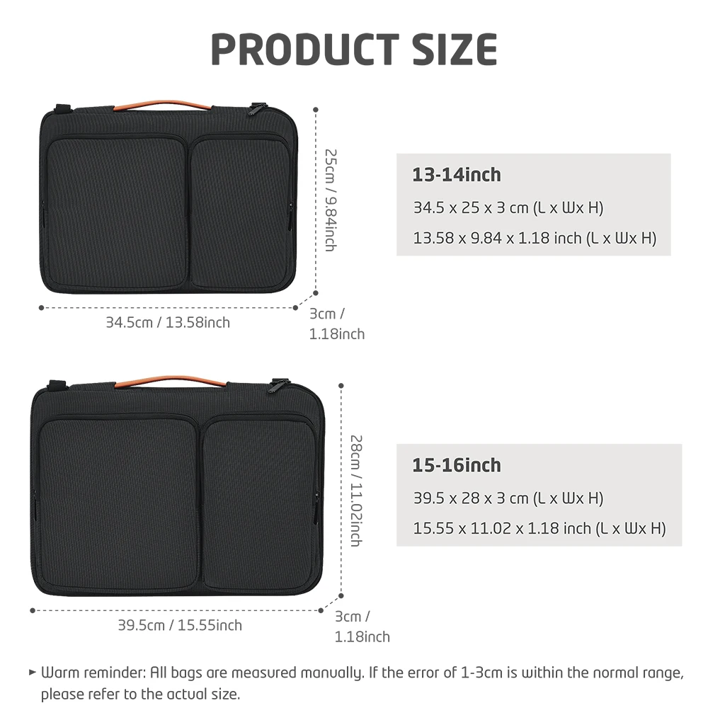 Borsa a Tracolla per Laptop 13 14 15 16 Pollici, Custodia per MacBook Air 13 M1/M3 Pro 14 M4, Borsa da Viaggio per Computer - immagine 2