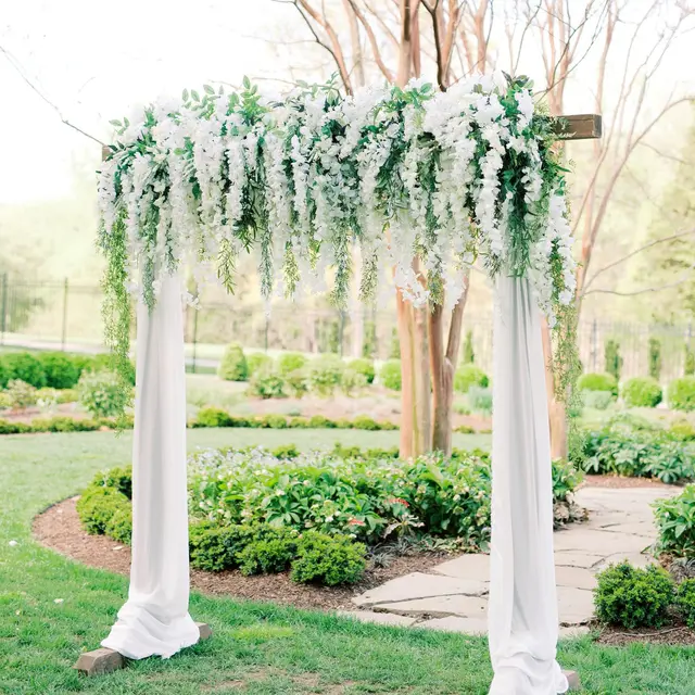Guirlande de fleurs de glycine artificielles suspendues, 12 pièces, décoration d'arc de jardin de mariage en plein air, décoration de fête à domicile, fausse fleur 5