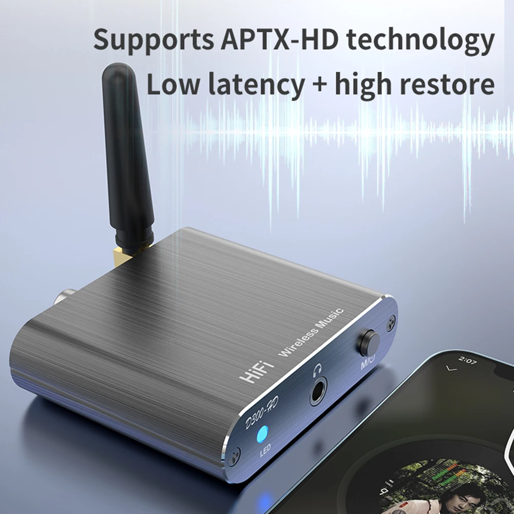 HIFI 오디오 컨버터 AptX-HD 무선 어댑터, Aux Toslink, 동축 출력, 프로젝터 앰프용 블루투스 호환, 3.5mm