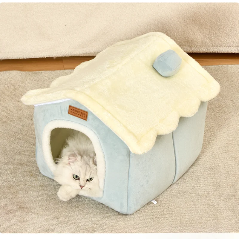 Foldable Cat/dog Pet Nest Detachable and Washable Cat House Dog House Indoor Cat Nest Suitable for Small and Medium-sized Pets dog house