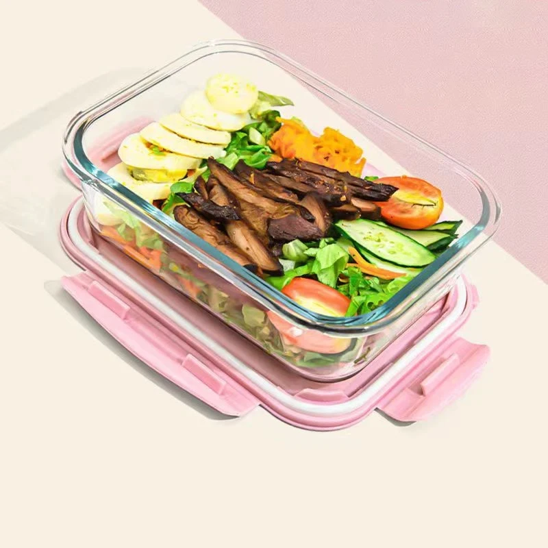 1 Glass Lunch Box with Bag Microwave Oven Heating Refrigerated