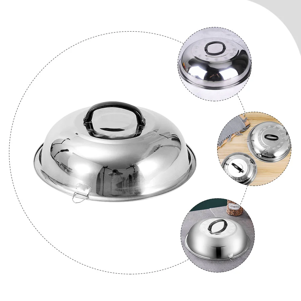 Cookware Accessories 29X29Cm Thickened Pot Lid Universal Cookware Cover Stainless Steel Kitchen Dining Bar Pan Cooking Utensil