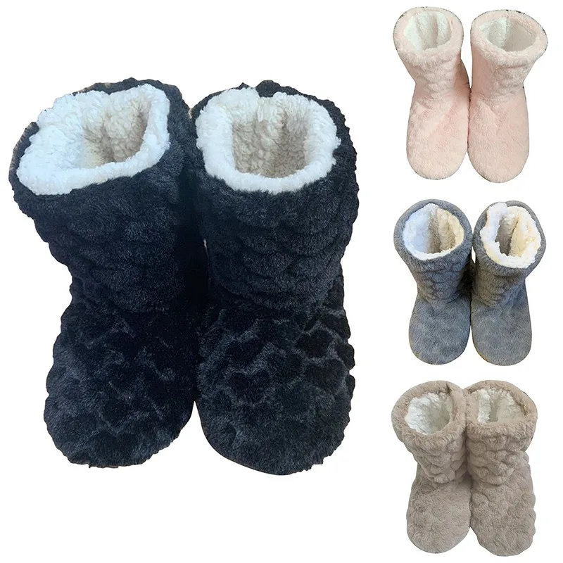 Dicke Thermische Socken Männer Frauen Winter Warmes Zuhause Weiche Verdickte Plus Samt Schlafen Anti Slip Boden Pantoffel Socke Für Weihnachten – Detail 5