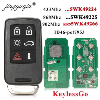 Keyforkess 433/868/902MHz Key chiave a distanza per Auto per VOLVO XC60 XC90 S90 S60 2009-2014 PCF7953 Auto Keyless Go Smart 5WK49224