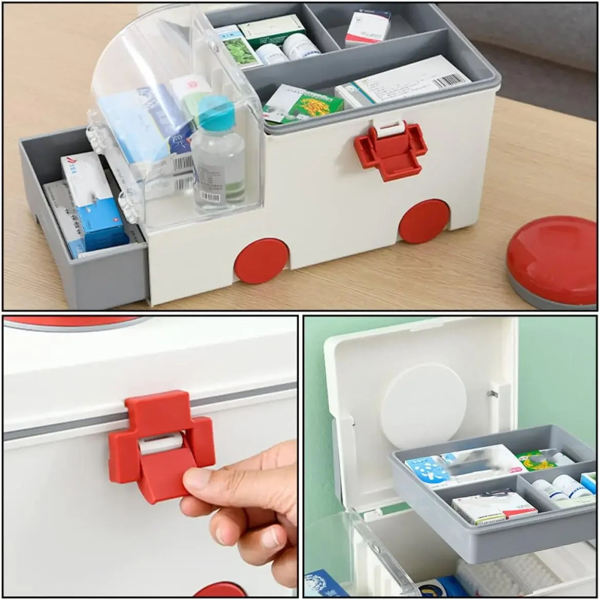 Foldable Medicine First Aid Home Storage Box Portable Medicine Box Large Ambulance Large Capacity Outdoor Pill Box 5