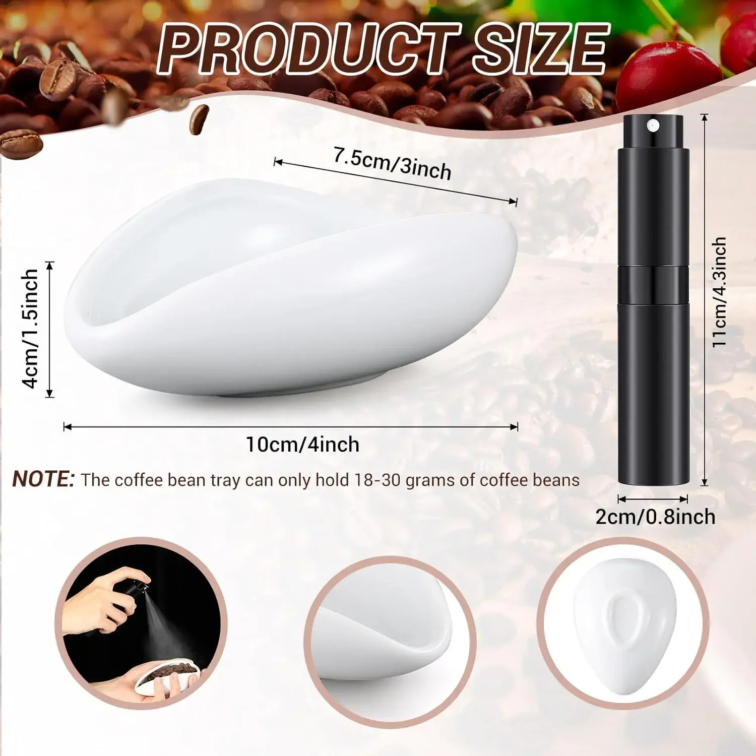 SearchPean Kaffee-Zubehör-Set – Mit Aufbewahrungsdose, Dosierbecher & RDT-Spray (10 Ml) Zur Reduzierung Statischer Aufladung Beim Mahlen – Perfekt Für Espresso-Liebhaber & Baristas