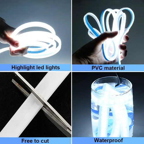 SEAMETAL-자동차 후드 주간 주행등 범용 시작 스캔 LED 다이나믹 DRL 12V 유연한 장식 조명 스트립 방수, 차량 후드 조명 4
