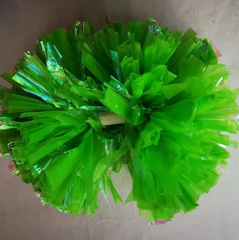 Cheerleading Pom Poms Matte Metallic Foil Cheer Pompoms with Baton Handle Kids Adults Team Spirit Cheering Stuff for Sports Carn