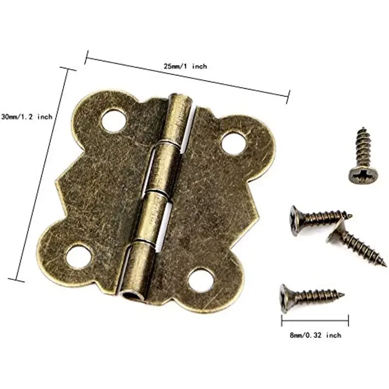 Brushed Bronze Butterfly Hinges-Art Deco Easy Surface Mount for Jewelry 20Pcs bronze butterfly hinges