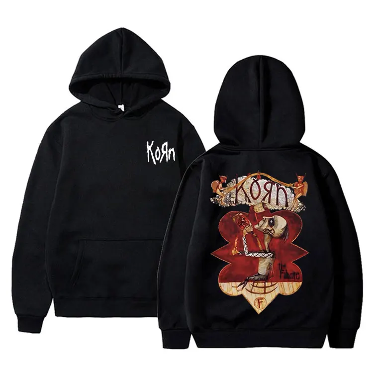 

Rock Band Korn Graphic Hoodie Men Women Harajuku Oversized Sweatshirts Man Pullover Male Vintage Hoodies Men's Gothic Streetwear