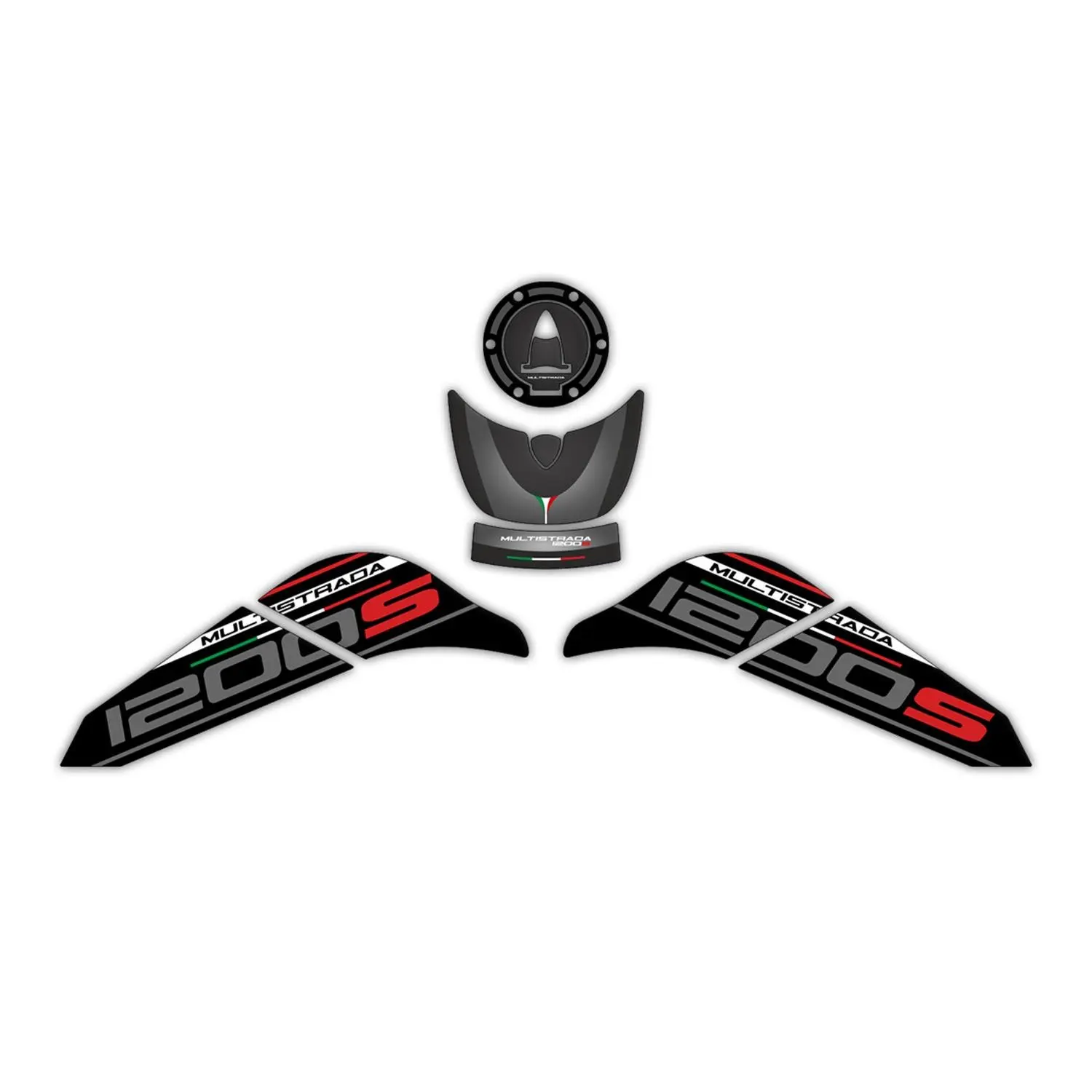 

GP Composite For Multistrada 1200 S 2015-2018 Compatible Tank Pad Set Black