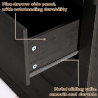 JHK 59IN Wood 6 Dresser Drawers Cabinet for Living Room Stable Structure Storage Wide Chest of Drawers Furniture For Bedroom 6