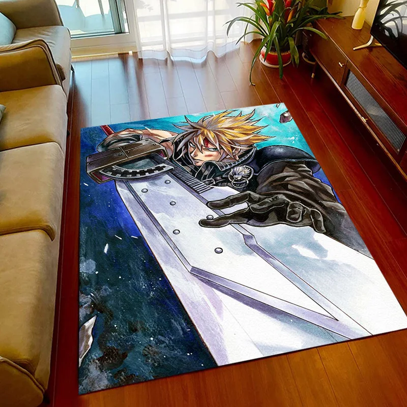 thumbnail image 1 of Alfombra estampada de Final Fantasy para sala de estar, alfombras para acampar, cosas más extrañas, tapetes para picnic, tapete de yoga antideslizante, regalo para fanáticos, alfombra de deportes elec, 1 of 5