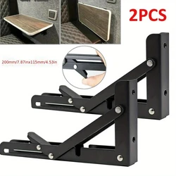 Set of Two Space-Saving Folding Stainless Steel Brackets (8 inch)