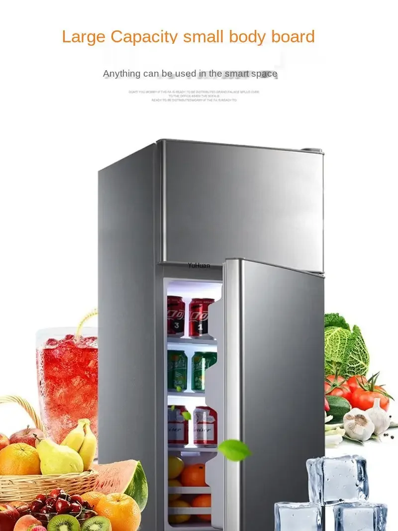Energy-saving Refrigerator Double Door Air-cooled Frost-free 138L Upgrade Electric Refrigerator Freezer for Commercial Household