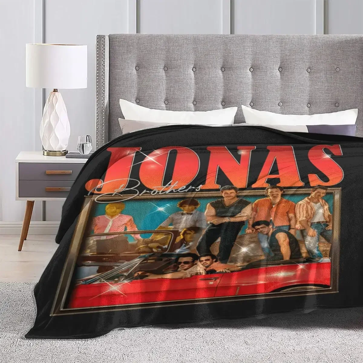 Jonas Music Group Blanket Brothers Camping Flannel Throw Blanket Super Soft Bedroom Custom DIY Bedspread Gift Idea 4