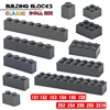 Building block 1X1 1X6 2X6 2X8 hole dark grey brick basic accessories education creativity compatible brand building block toy 2