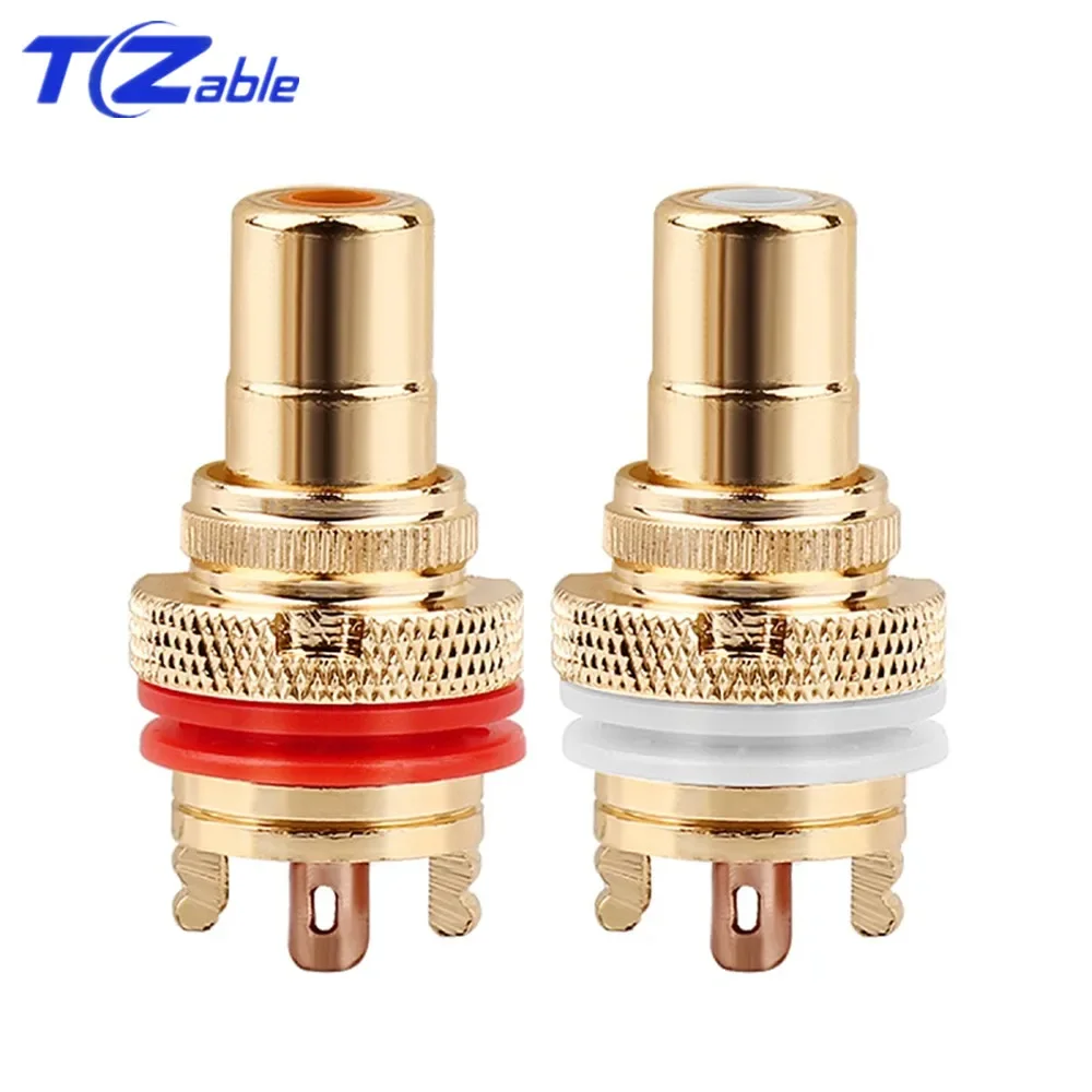 Tappi Di Rame Per Presa Audio Hi-Fi RCA, Placcati In Oro 24 K