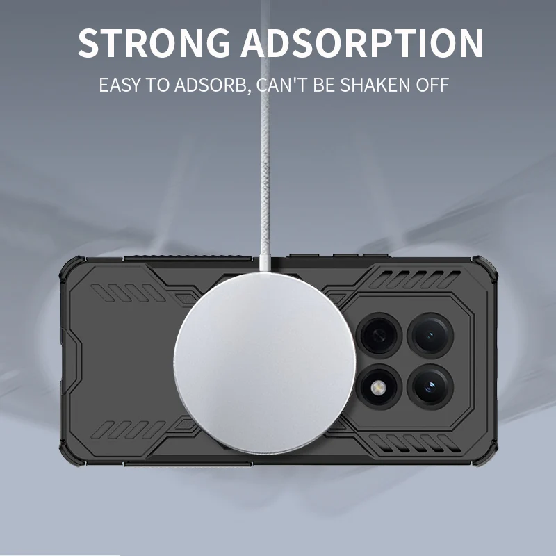 Hollow Vent Heat Dissipation Rugged Armor Shockproof Magnetic Phone Case