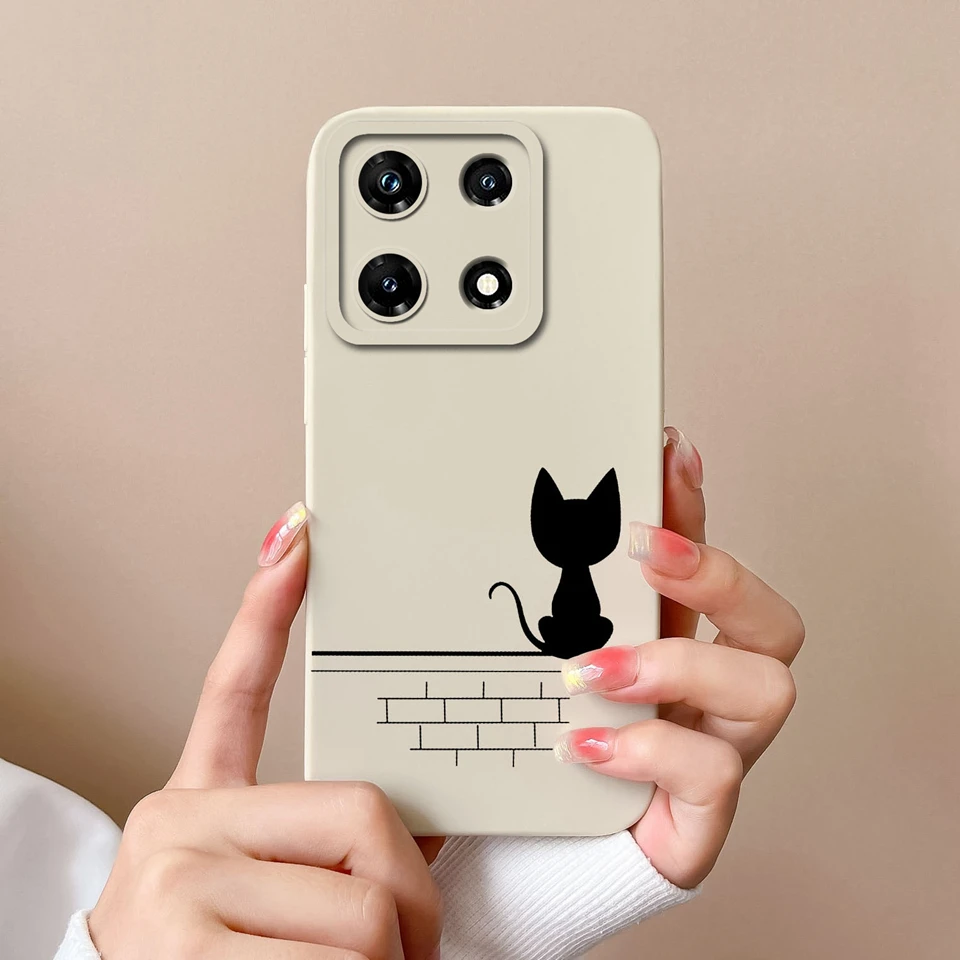 Cute Cat Silicone Liquid Shockproof Bumper Case