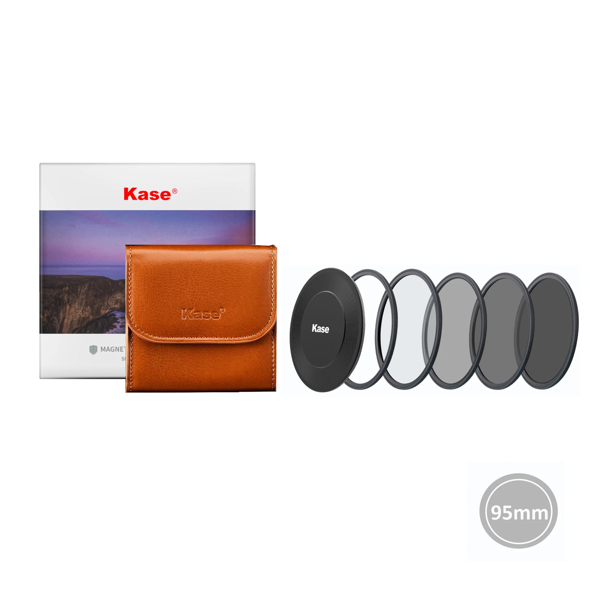 Kase-울버린 마그네틱 프로페셔널 ND 키트, 95mm (CPL/ND8/ND64/ND1000/어댑터 링/필터 백/전면 렌즈 캡)
