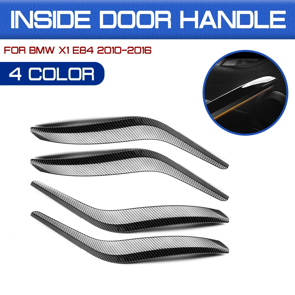 

Car Carbon Fiber Pattern Inner Door Handle Trim Panel Handle Interior Door Handles For Bmw X1 E84 2010 2011 2013 2014 2015 2016
