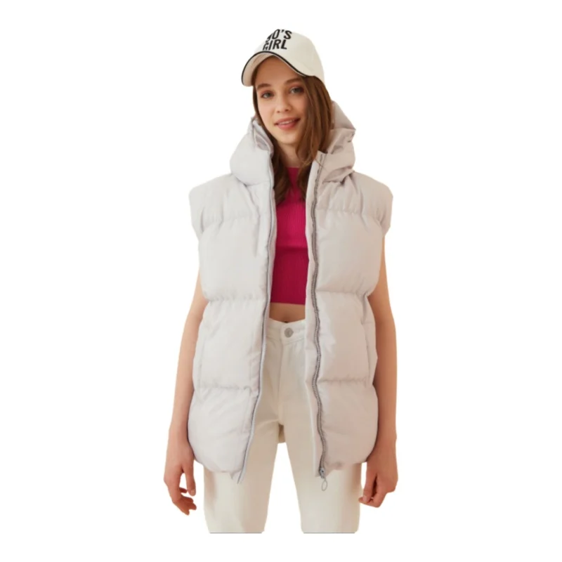 TYZA Happiness Istanbul Women's Vests Standard Sleeve Woven Casual Oversize Hood Plain Coats Jackets Casual Tops Vintage Tops 2